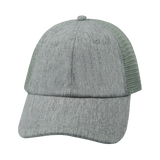 6 Panel - Unstructured - Relaxed Fit - Gray Hemp / Gray - Soft Trucker Mesh (Unisex) (Case Of 5 Hats) $11-$8ea