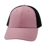 6 Panel - Shallow Fit - Pony Tail - Dusty Pink / Black - Laser Mesh (Unisex) (Case Of 5 Hats) $11-$8ea