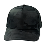5 Panel - Structured - Black Camo - Laser Mesh (Unisex) (Case Of 5 Hats) $11-$8ea