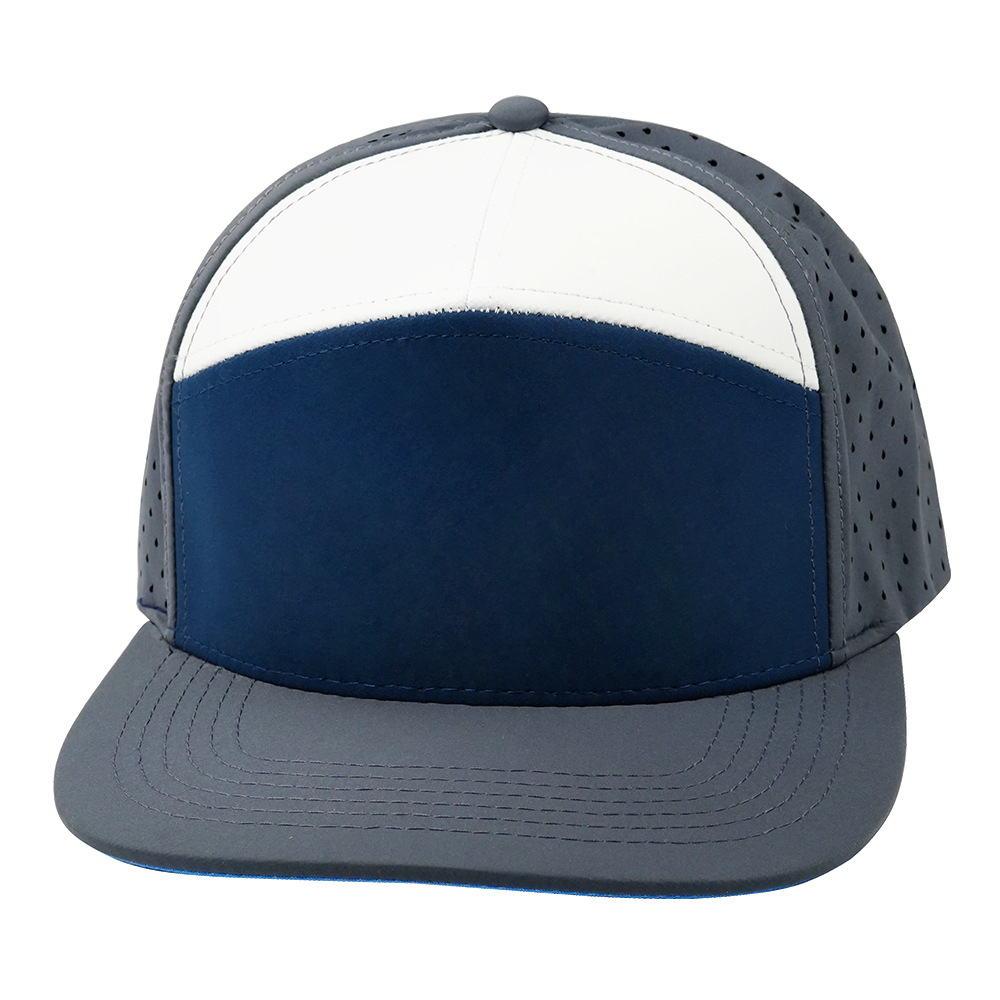 7 Panel - Charcoal / Navy / White - Laser Mesh (Unisex) (Case Of 5 Hats) $11-$8ea
