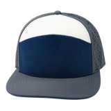 7 Panel - Charcoal / Navy / White - Laser Mesh (Unisex) (Case Of 5 Hats) $11-$8ea
