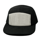 5 Panel - Unstructured - Corduroy - Black / Gray - Fabrick Back (Unisex) (Case Of 5 Hats) $11-$8ea