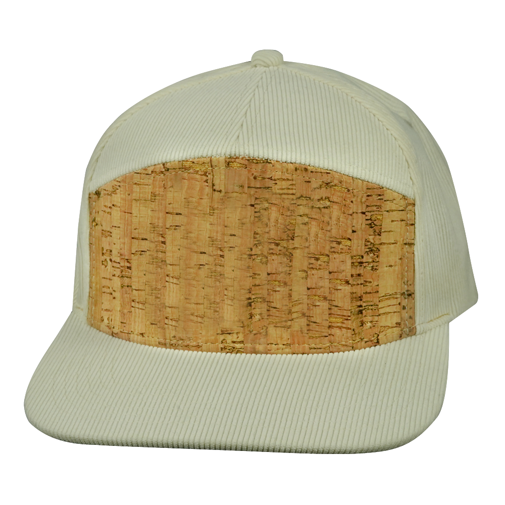 7 Panel - Corduroy - Cork - Cream - Fabrick Back (Unisex) (Case Of 5 Hats) $11-$8ea