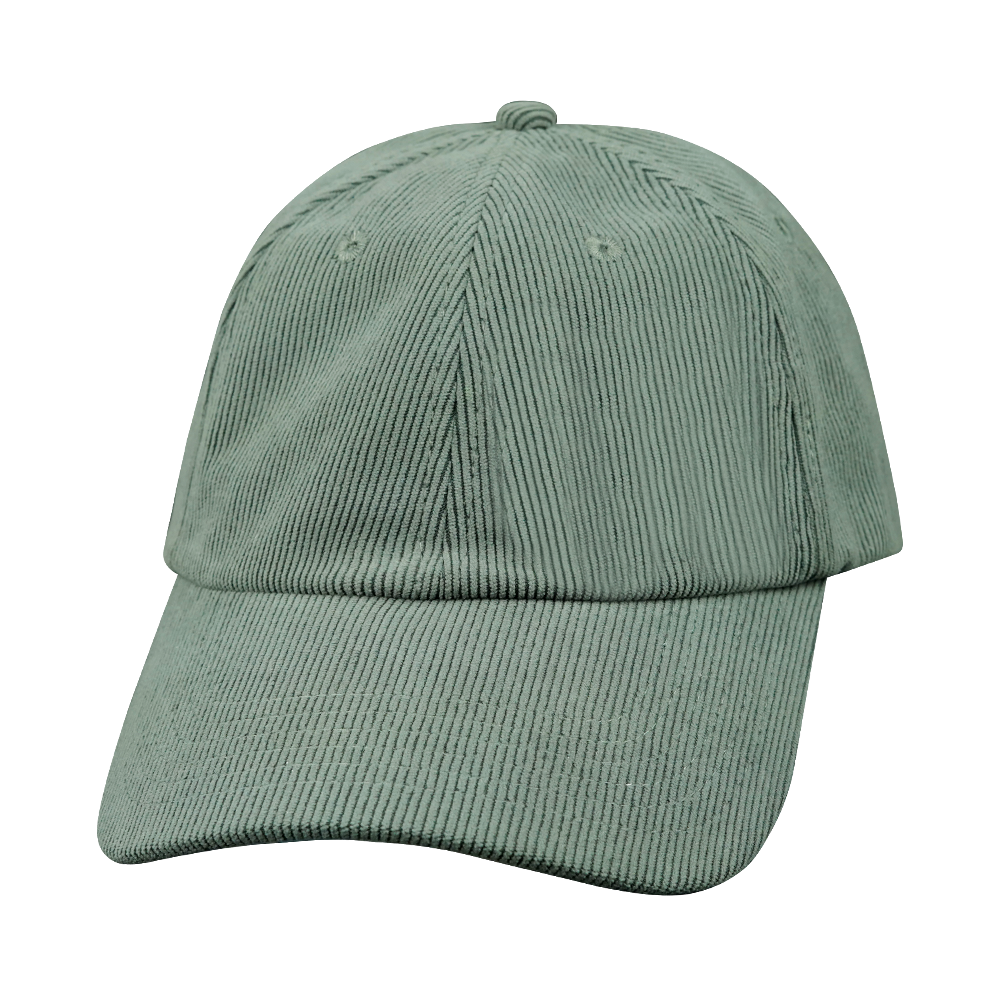 6 Panel - Unstructured - Corduroy - Charcoal - Fabrick Back (Unisex) (Case Of 5 Hats) $11-$8ea
