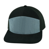 7 Panel - Corduroy - Black / Gray Blue - Laser Mesh (Unisex) (Case Of 5 Hats) $11-$8ea