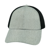 6 Panel - Unstructured - Heather Gray / Black - Laser Mesh (Unisex) (Case Of 5 Hats) $11-$8ea