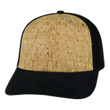 6 Panel - Cork - Corduroy - Black - Laser Mesh (Unisex) (Case Of 5 Hats) $11-$8ea