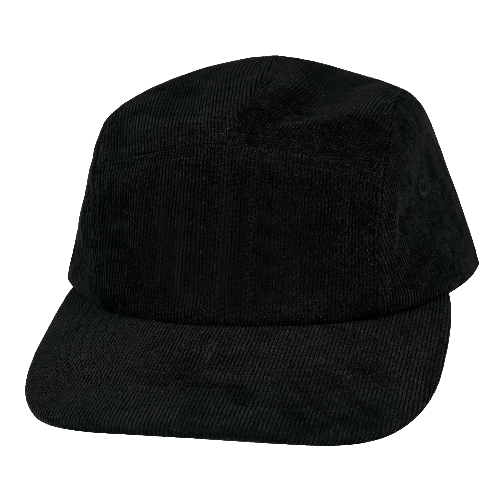 5 Panel - Unstructured - Corduroy - Black - Fabrick Back (Unisex) (Case Of 5 Hats) $11-$8ea