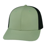 6 Panel - Sage / Black - Laser Mesh (Unisex) (Case Of 5 Hats) $11-$8ea