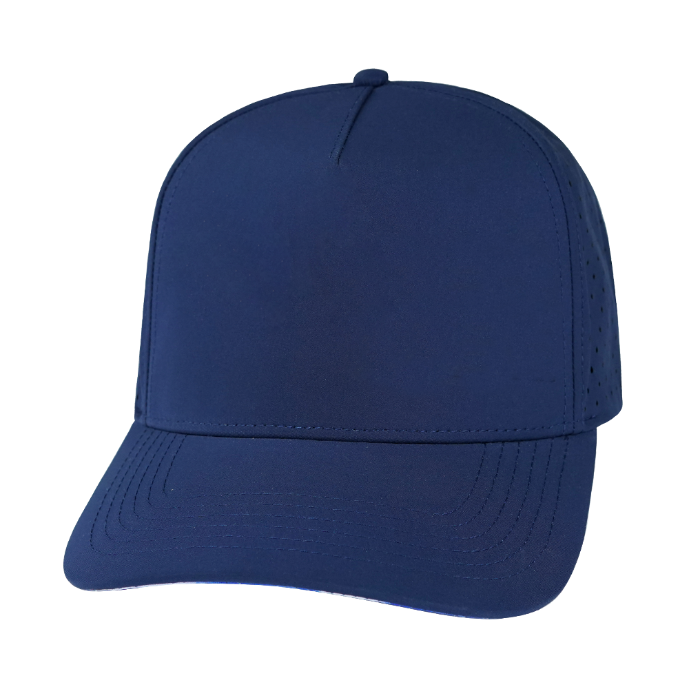 5 Panel - Structured - Navy - Laser Mesh (Unisex) (Case Of 5 Hats) $11-$8ea
