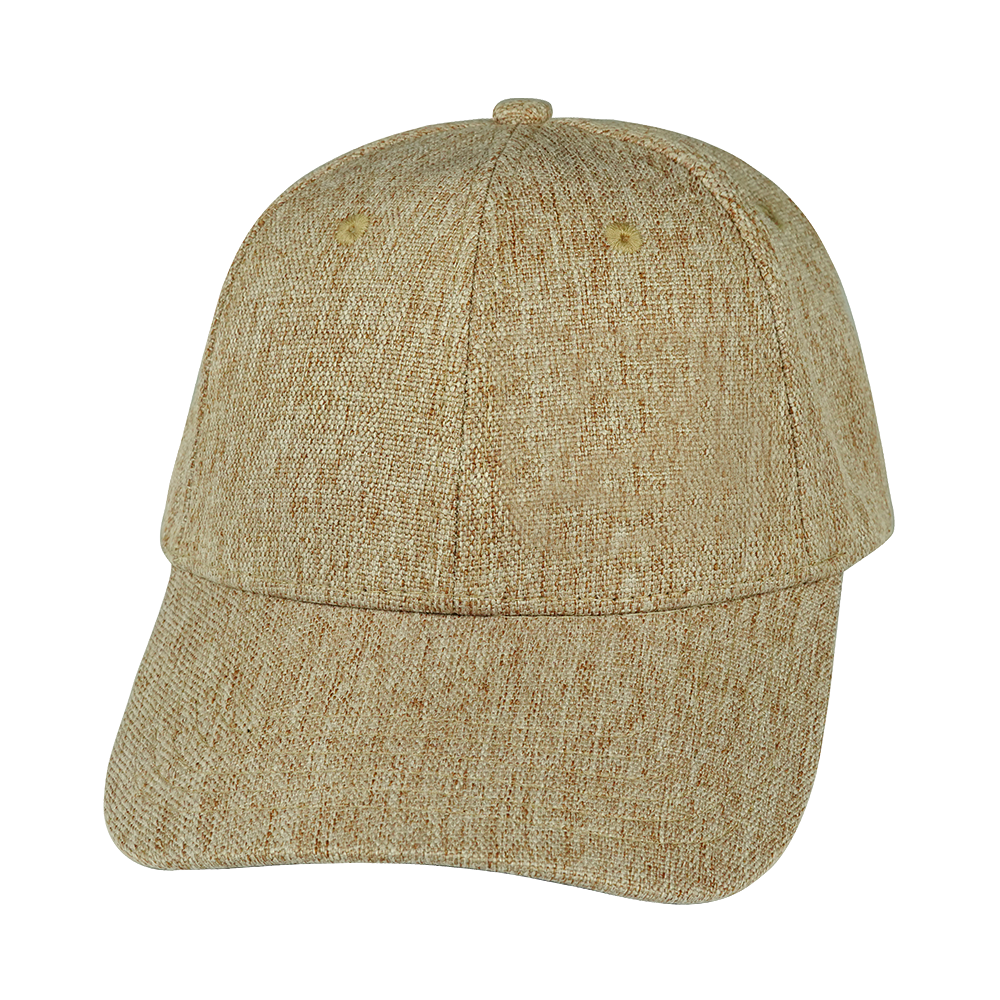6 Panel - Shallow Fit - Tan Hemp - Fabrick Back (Unisex) (Case Of 5 Hats) $11-$8ea