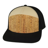 7 Panel - Cork - Black / Tan - Laser Mesh (Unisex) (Case Of 5 Hats) $11-$8ea