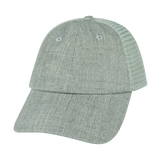 6 Panel - Shallow Fit - Unstructured - Heather Gray / Gray - Soft Trucker Mesh (Unisex) (Case Of 5 Hats) $11-$8ea