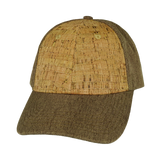 6 Panel - Shallow Fit - Cork - Light Brown Hemp - Fabrick Back (Unisex) (Case Of 5 Hats) $11-$8ea