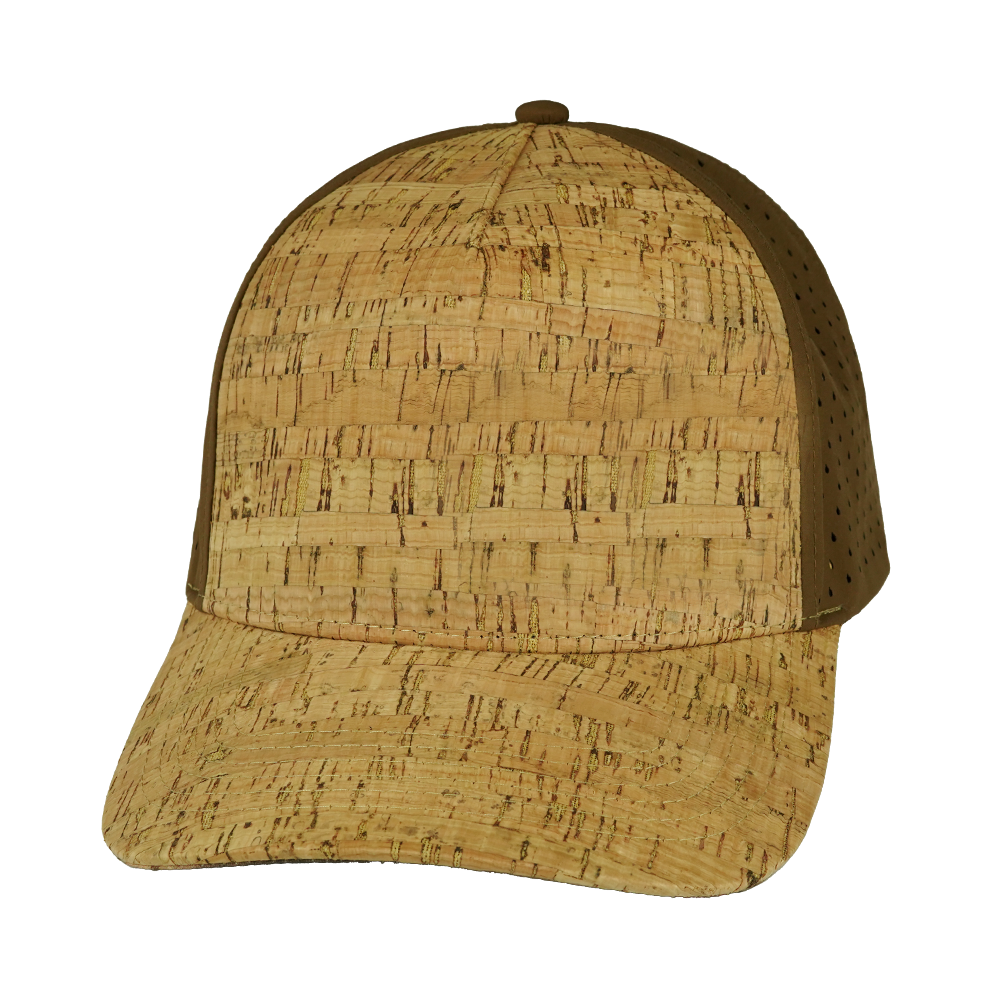 5 Panel - Structured - Cork - Brown - Laser Mesh (Unisex) (Case Of 5 Hats) $11-$8ea