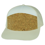 7 Panel - Cork - Cream / White - Laser Mesh (Unisex) (Case Of 5 Hats) $11-$8ea
