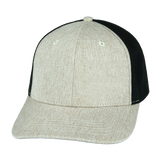 6 Panel - Cream Hemp / Black - Laser Mesh (Unisex) (Case Of 5 Hats) $11-$8ea