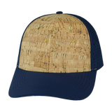6 Panel - Cork - Dark Blue - Laser Mesh (Unisex) (Case Of 5 Hats) $11-$8ea