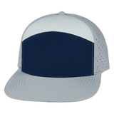 7 Panel - Gray / Navy / White - Laser Mesh (Unisex) (Case Of 5 Hats) $11-$8ea