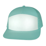 7 Panel - Mint / White - Laser Mesh (Unisex) (Case Of 5 Hats) $11-$8ea
