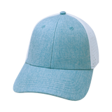6 Panel - Shallow Fit - Pony Tail - Baby Blue / White - Laser Mesh (Unisex) (Case Of 5 Hats) $11-$8ea